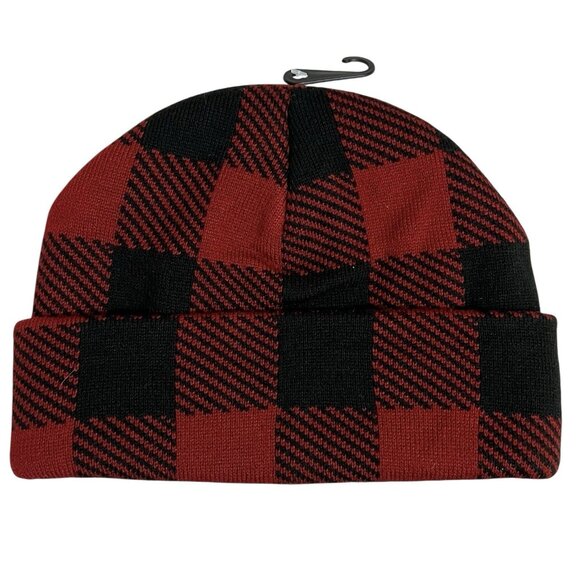 Peanuts Snoopy Beanie Hat Let It Snow LL Bean Red Buffalo Plaid New With Tags - Picture 4 of 7